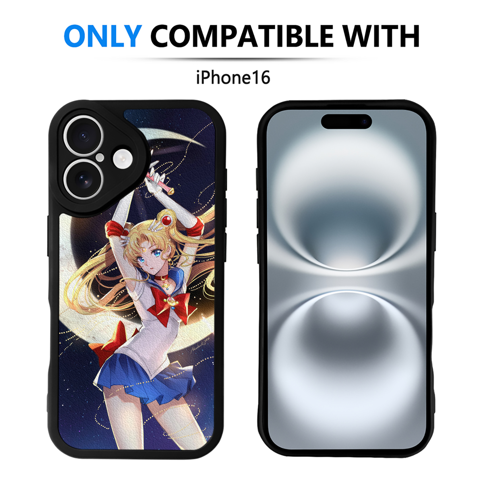 （画像用） 美少女戦士セーラームーン Sailor Moon 【iPhone 16シリーズ対応】シリコンスマホケース（レザー調） 材質：シリコン